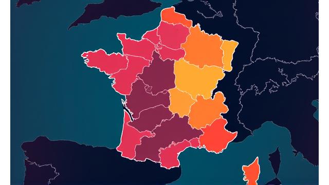 Graphique carte de France montrant les inégalités d'accès aux soins.