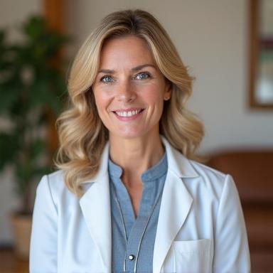 Portrait bienveillant de Dr. Julie Martin, Directrice Médicale de Lumina Santé.