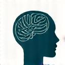 Cerveau stylisé avec flux de pensée, symbolisant la santé mentale.