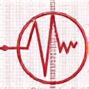 Icône symbolisant les arythmies, avec un tracé ECG irrégulier.